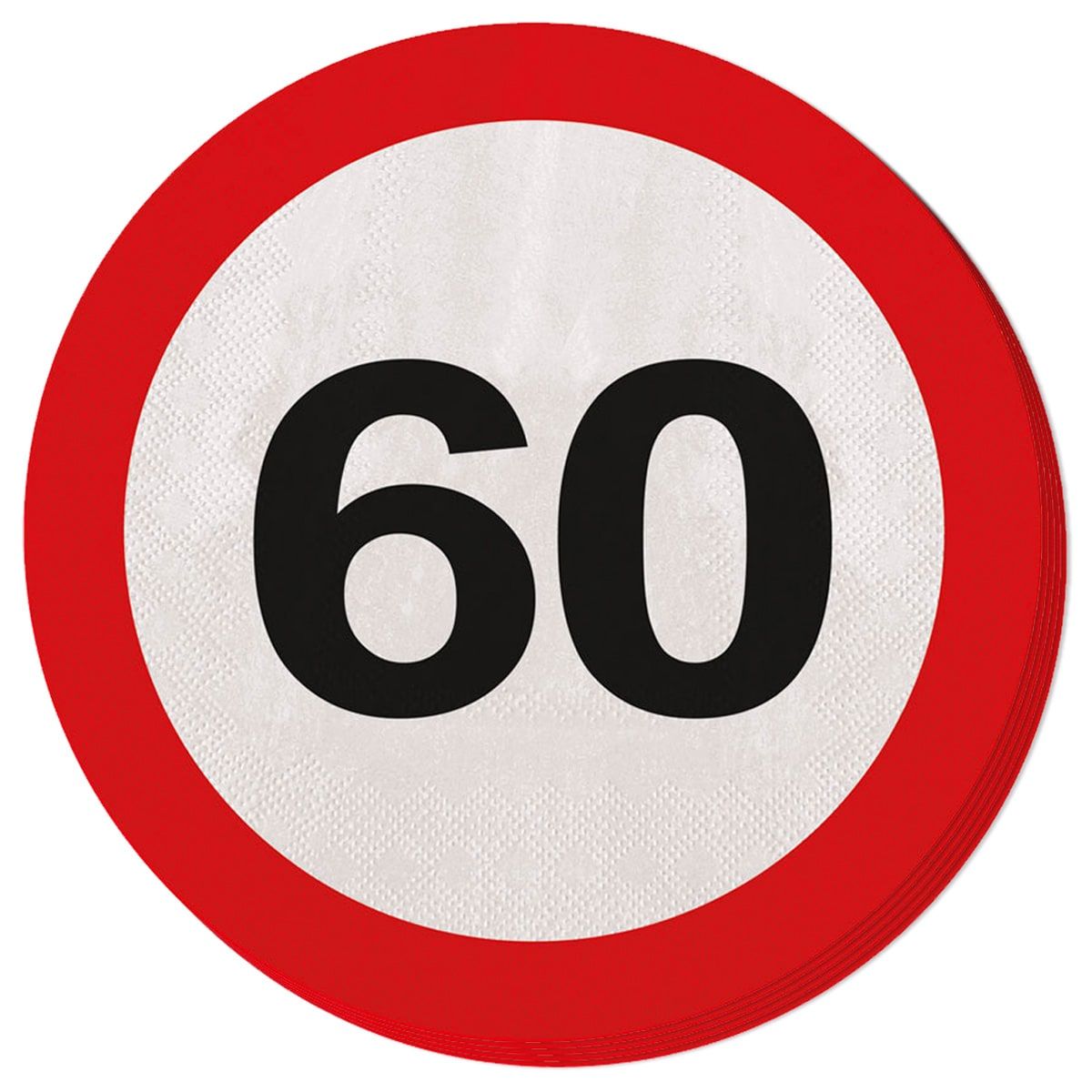 Verkeersbord Verjaardag 60 Jaar Servetten 20 Stuks