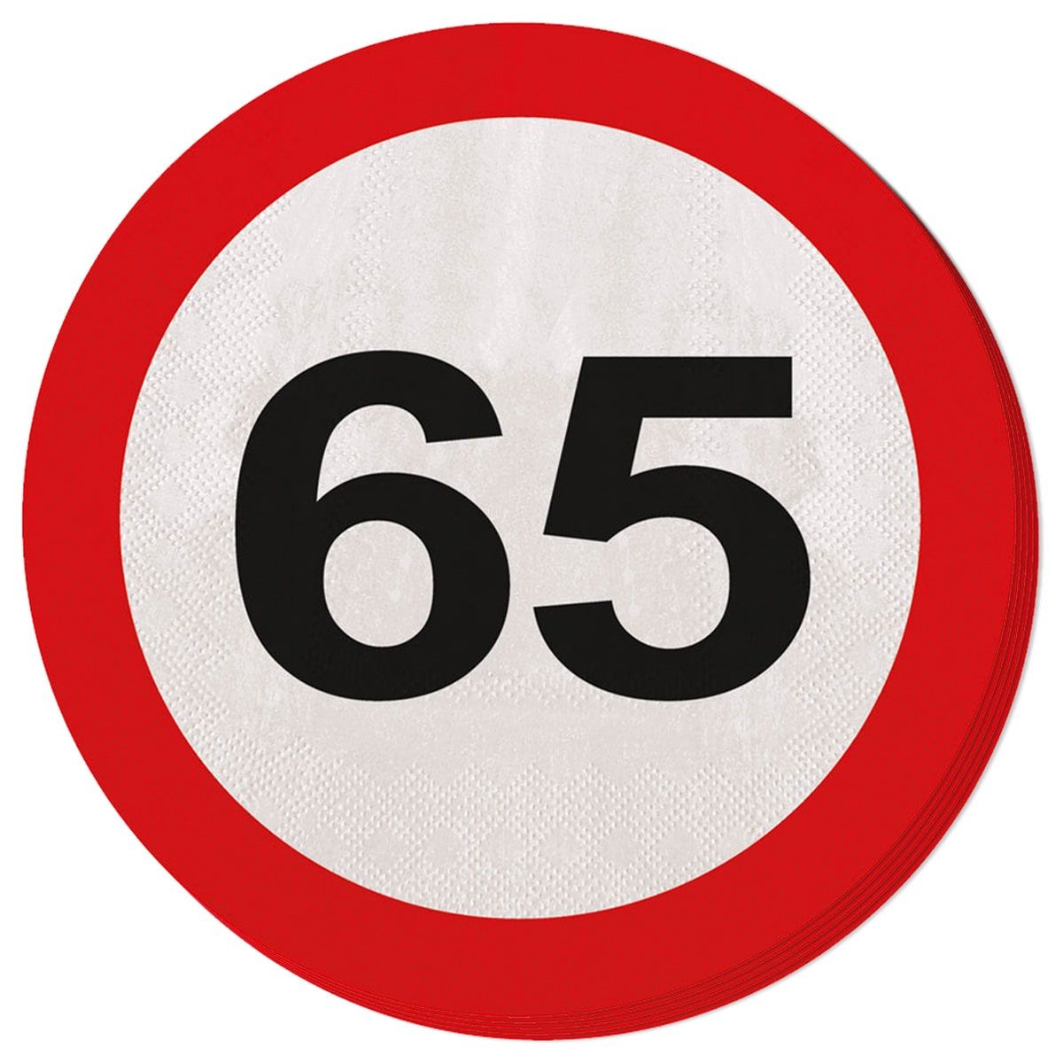Verkeersbord Verjaardag 65 Jaar Servetten 20 Stuks