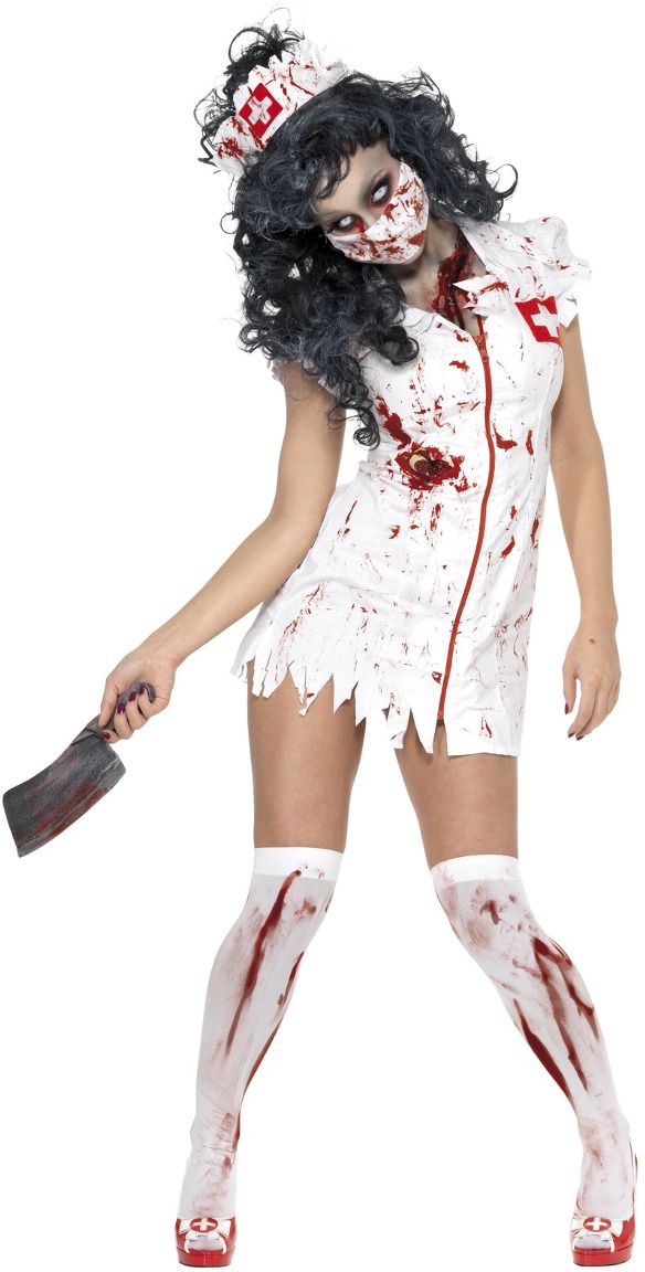 Verpleegster witte zombie pakje