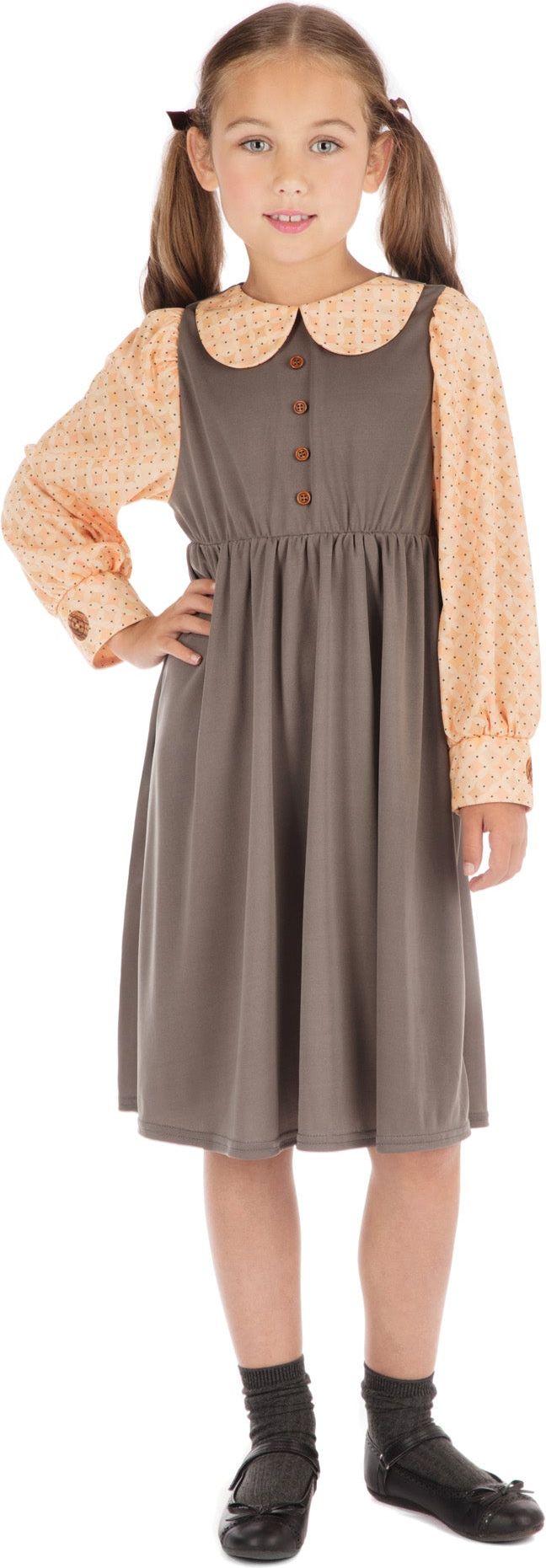 Victoriaans Schoolmeisje Kostuum