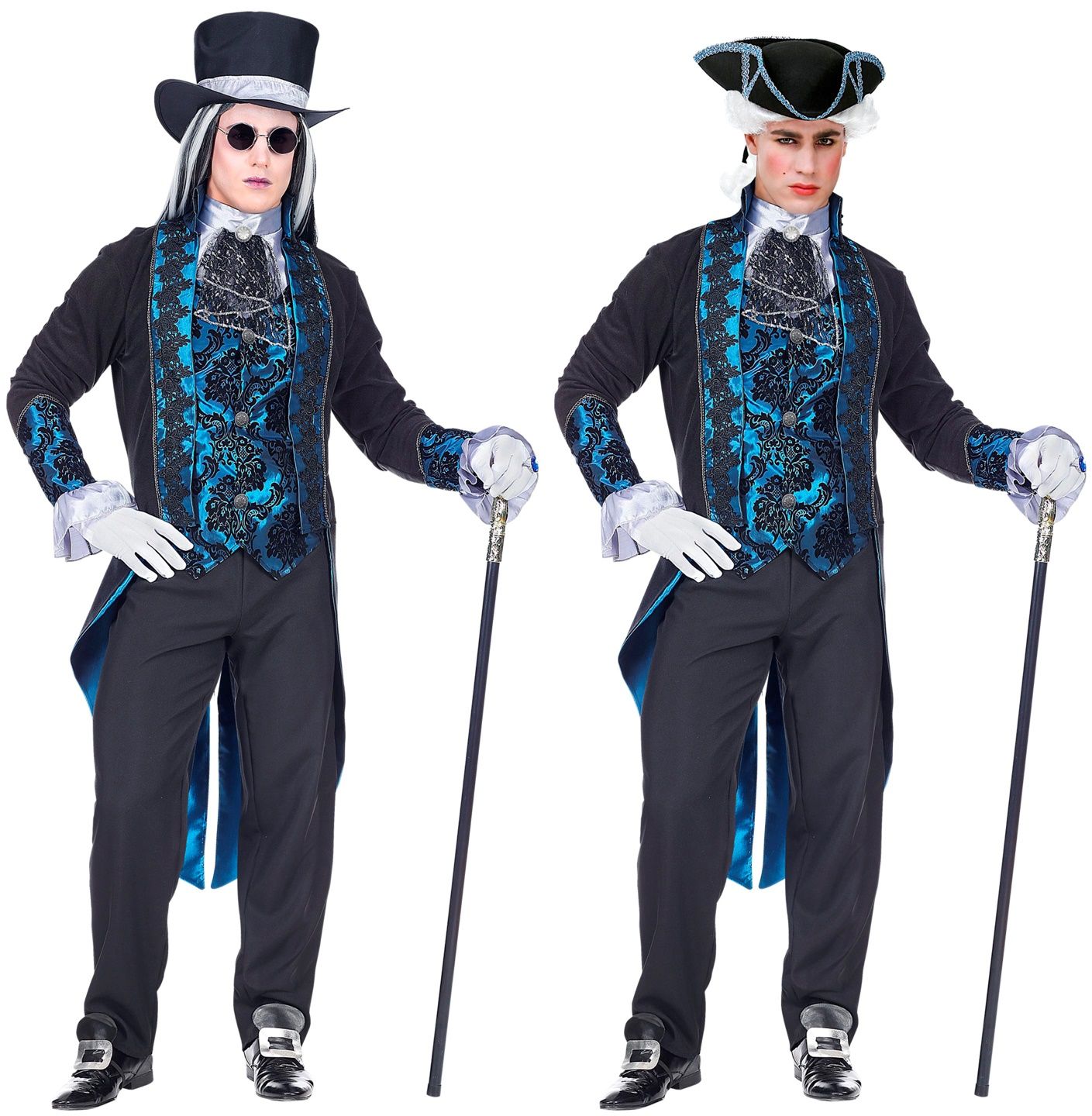 Victoriaanse Vampier Blauw Mannen