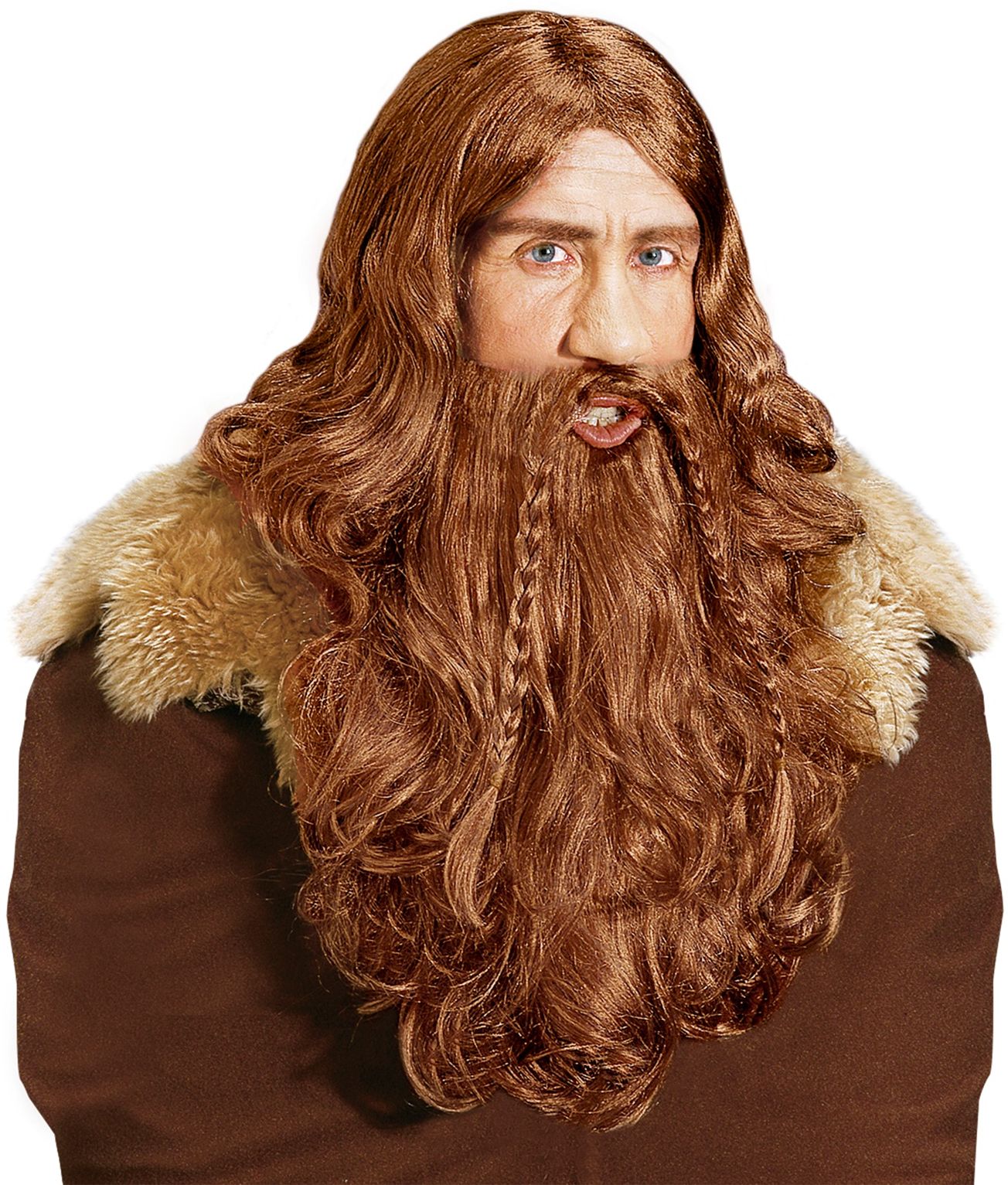 Viking Pruik met Baard en Snor