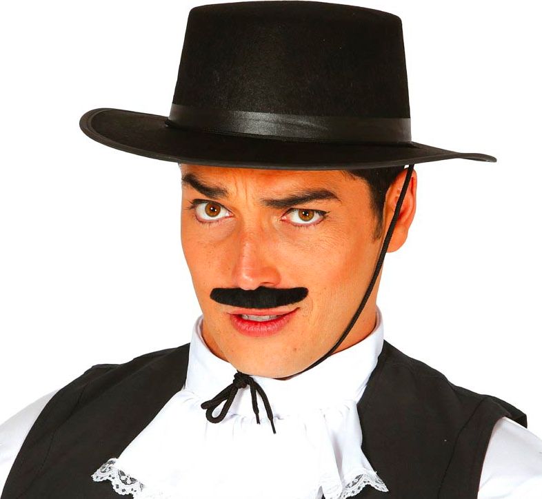 Vilten Zwarte Flamenco Zorro Hoed