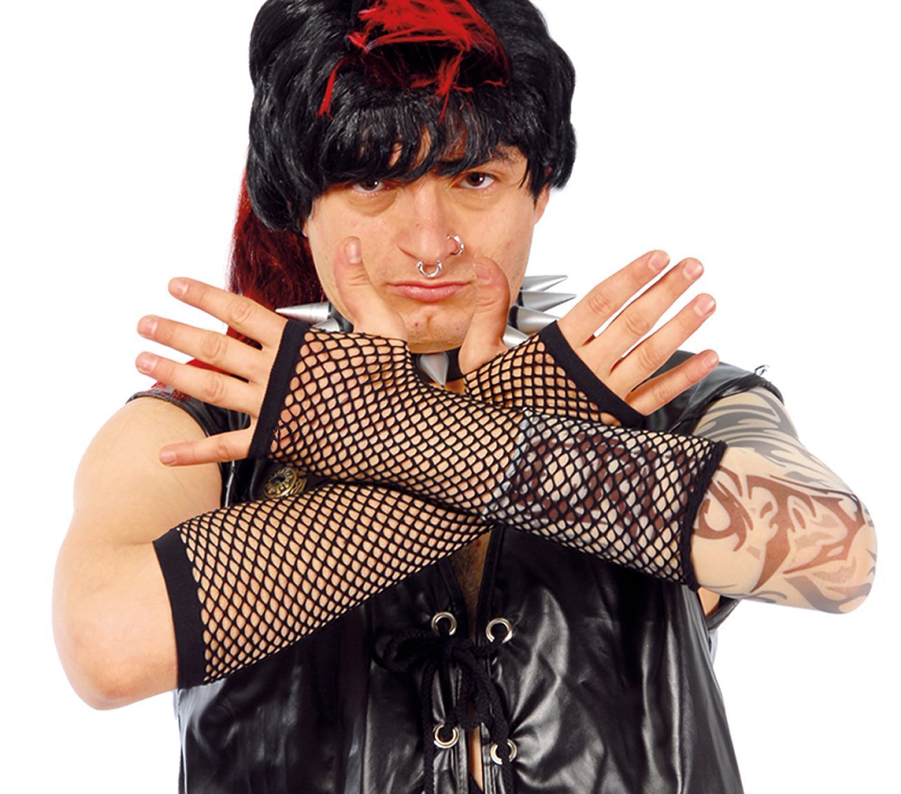 Vingerloze Visnet Handschoenen Zwart