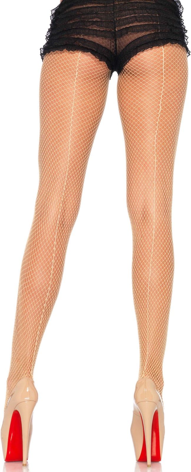 Visnet Panty met Elegante Naad Huidskleur