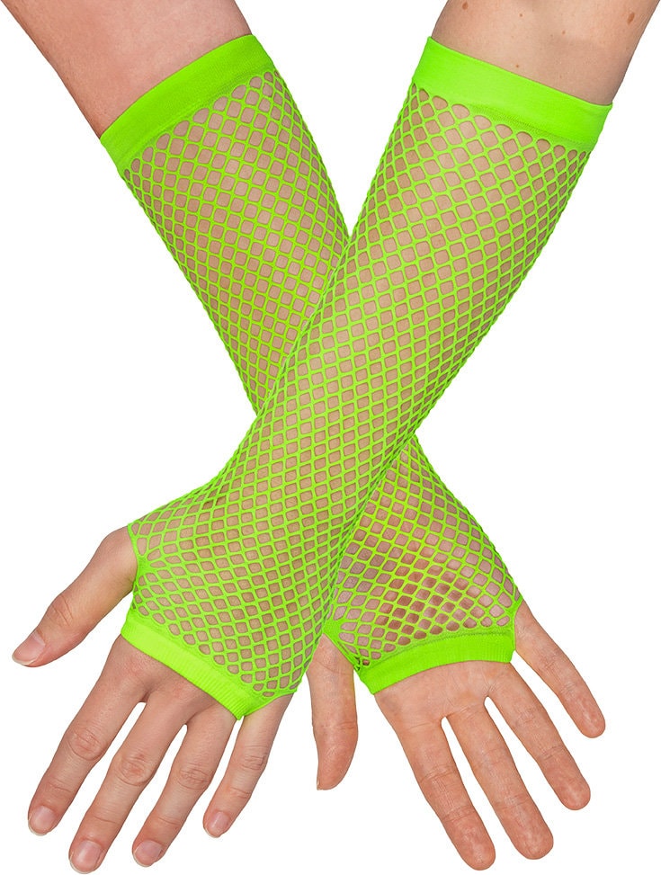 Visnet Vingerloze Handschoenen Neongroen