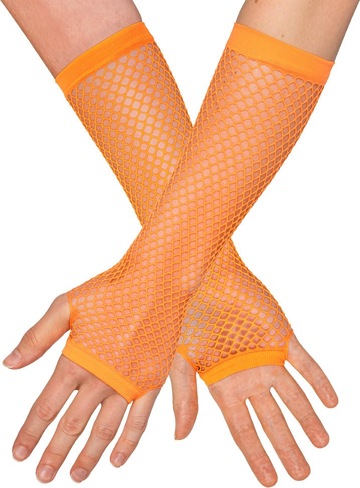 Visnet Vingerloze Handschoenen Neonoranje