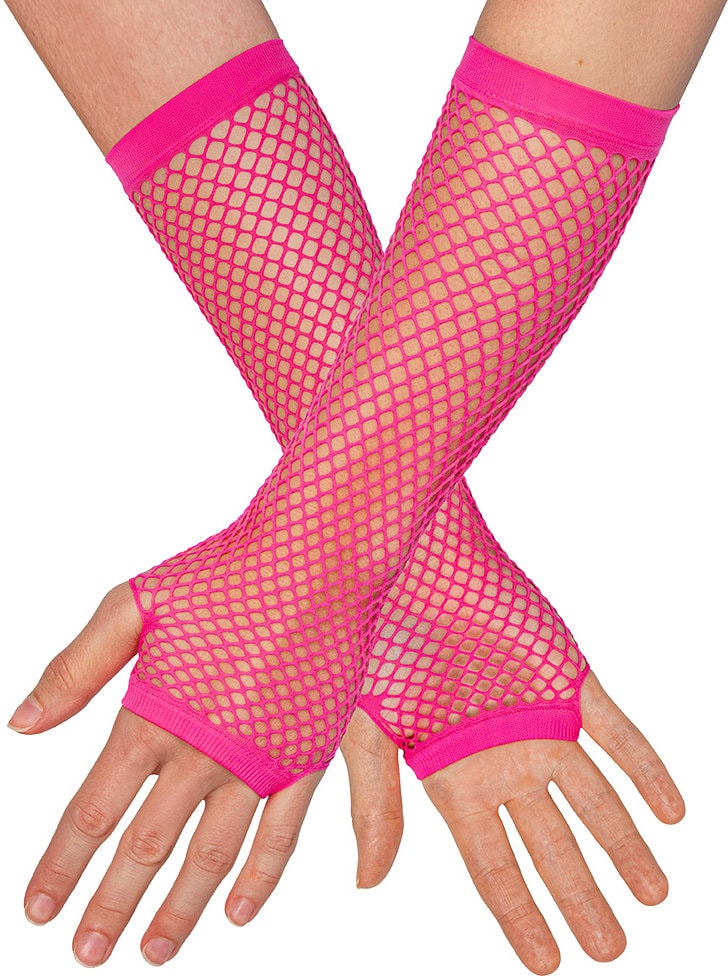 Visnet Vingerloze Handschoenen Neonroze