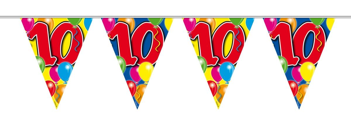 Vlaggenlijn 10 jaar balloons 10 meter