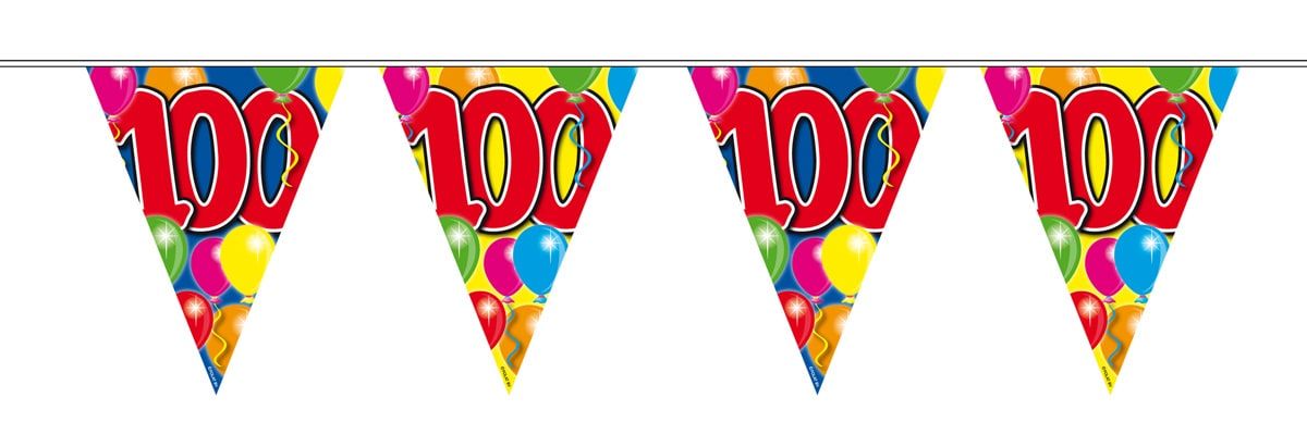 Vlaggenlijn 100 jaar balloons 10 meter