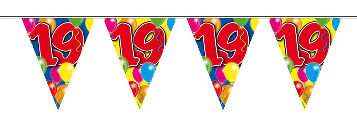 Vlaggenlijn 19 Jaar Balloons 10 Meter