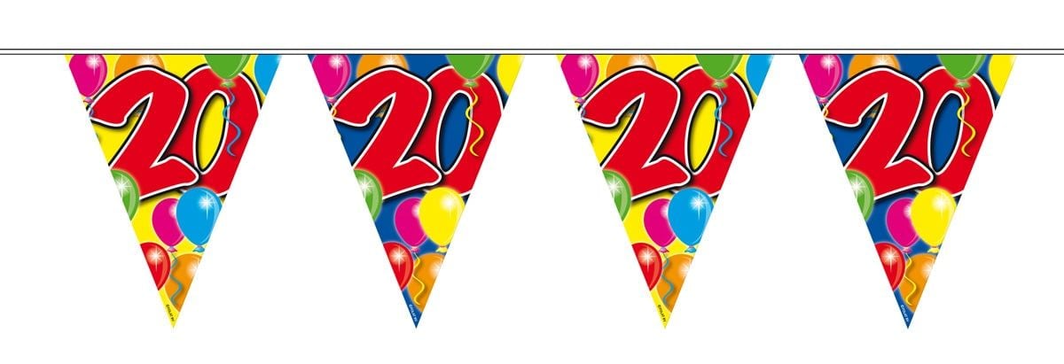 Vlaggenlijn 20 jaar balloons 10 meter