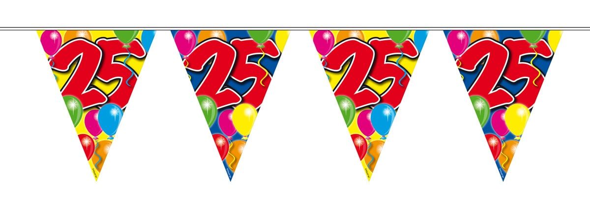 Vlaggenlijn 25 jaar balloons 10 meter