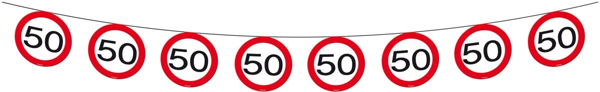 Vlaggenlijn 50 Jaar Verkeersbord 12 Meter