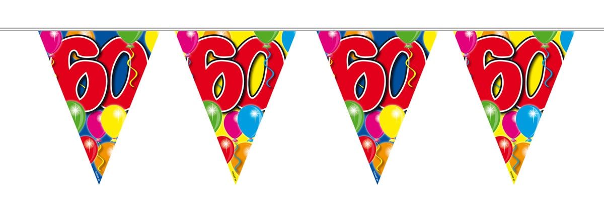 Vlaggenlijn 60 jaar balloons 10 meter