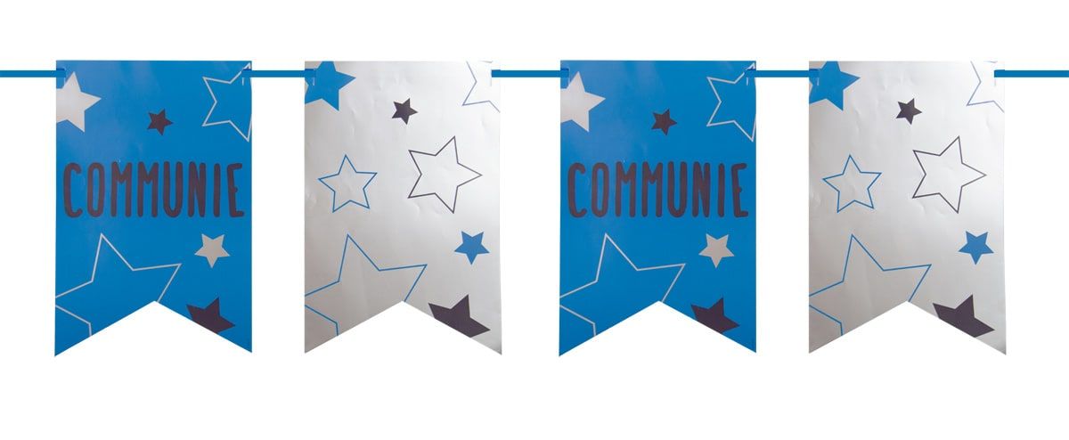 Vlaggenlijn Communie Jongen Blauw 6 Meter