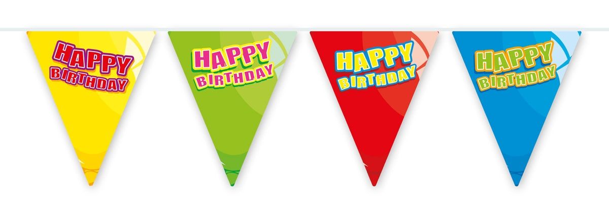 Vlaggenlijn Happy Birthday Feest 3 Meter