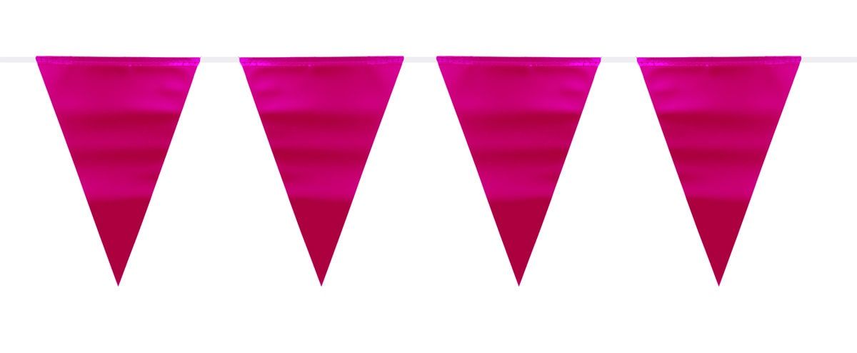 Vlaggenlijn metallic magenta roze 6 meter