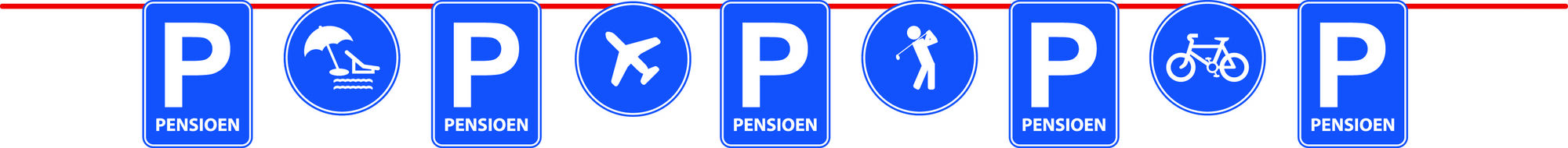 Vlaggenlijn Pensioen Parkeerbord 10 Meter