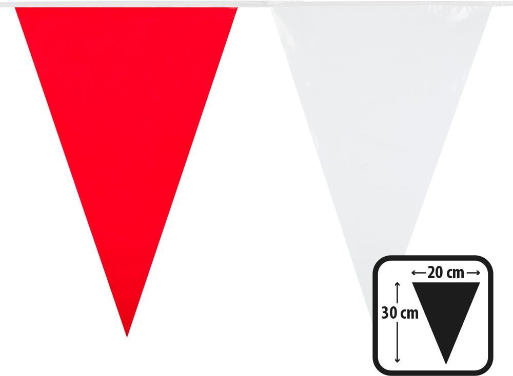 Vlaggenlijn plastic rood wit