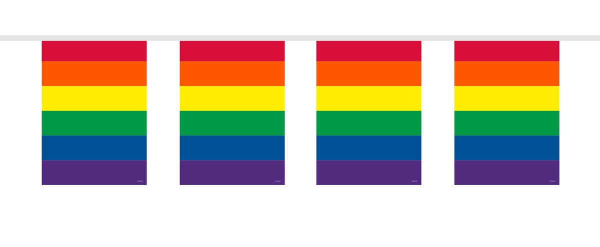 Vlaggenlijn Regenboog Vierkant 10 Meter