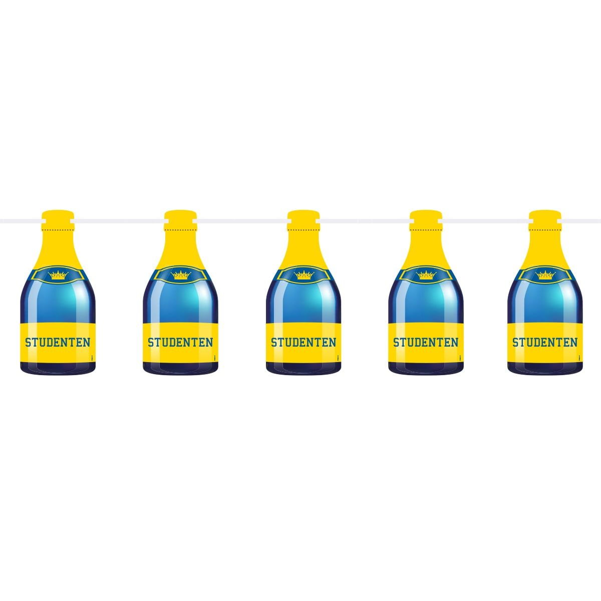 Vlaggenlijn Studentenfeest Champagnefles 6 Meter