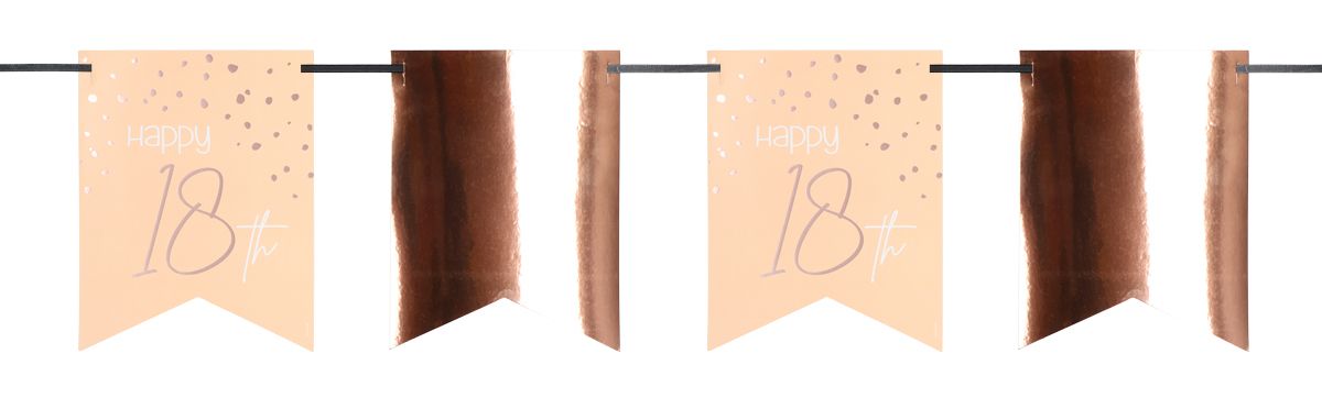 Vlaggenlijn verjaardag elegant roze 18 jaar 6 meter