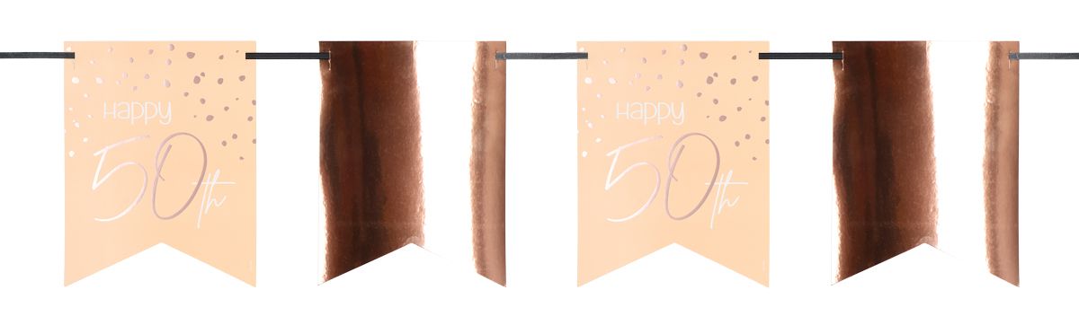Vlaggenlijn verjaardag elegant roze 50 jaar 6 meter