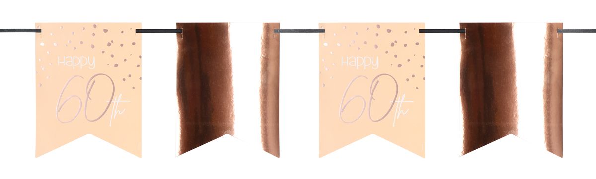 Vlaggenlijn verjaardag elegant roze 60 jaar 6 meter
