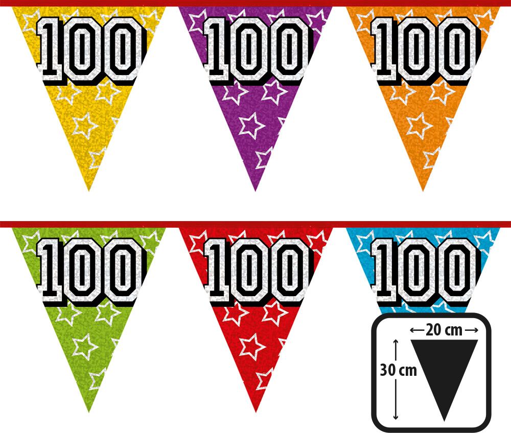 Vlaggenlijn verjaardag sterren 100 jaar