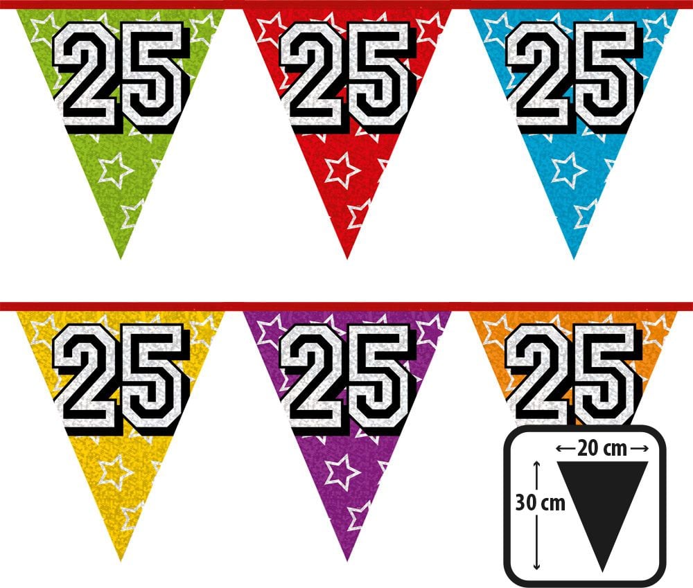 Vlaggenlijn verjaardag sterren 25 jaar
