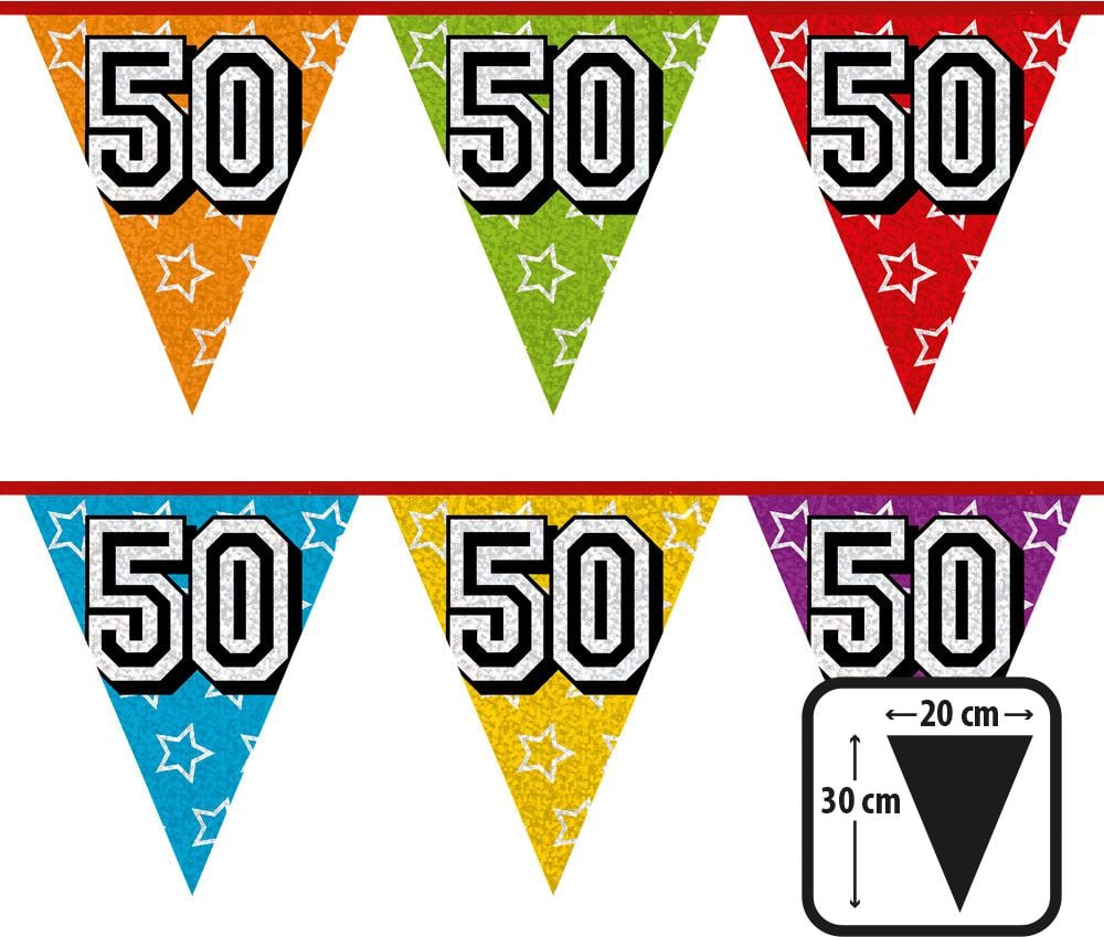 Vlaggenlijn verjaardag sterren 50 jaar