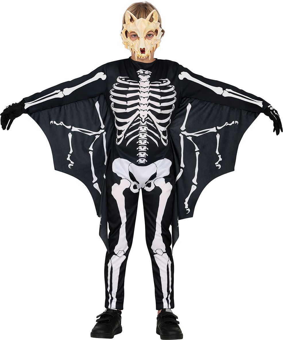 Vleermuis Skelet met Vleugels Halloween Kostuum Kind
