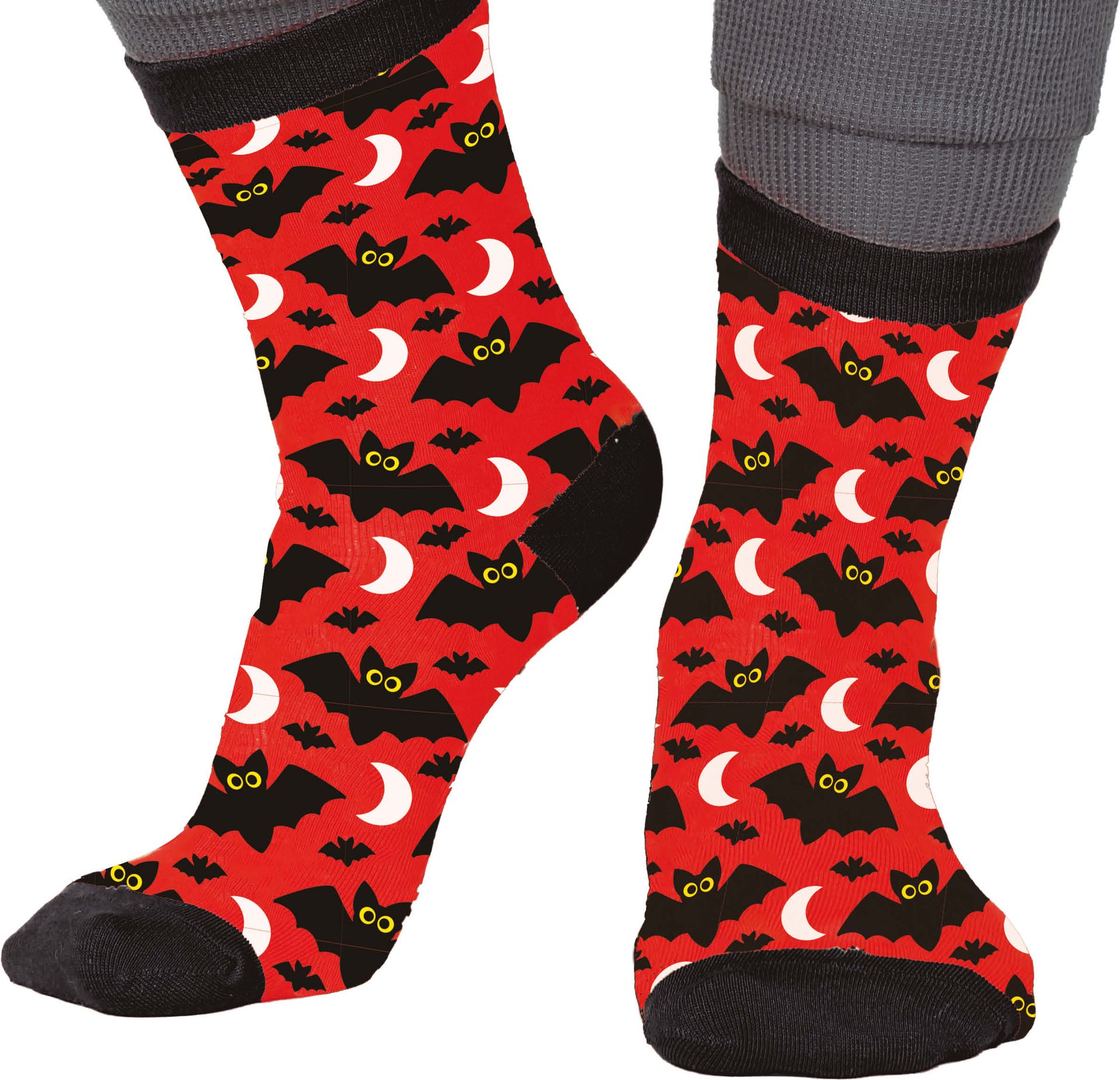 Vleermuis Sokken Halloween Kind Rood Zwart