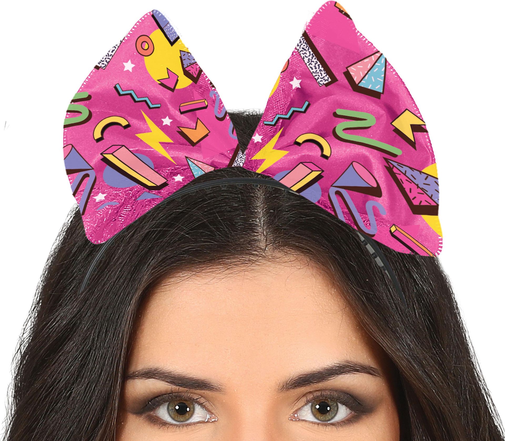 Vlinderstrik Roze 80's Haarband