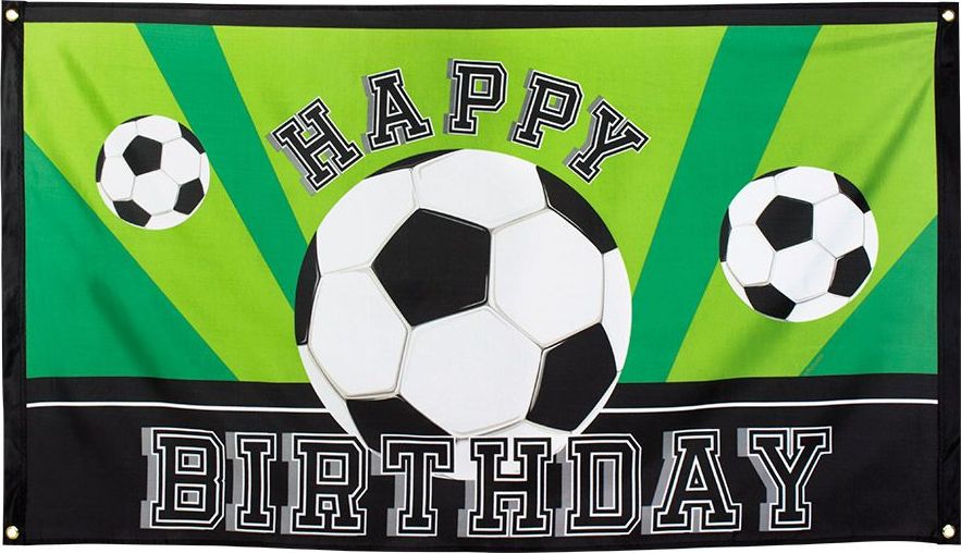 Voetbal Thema Party Happy Birthday Vlag