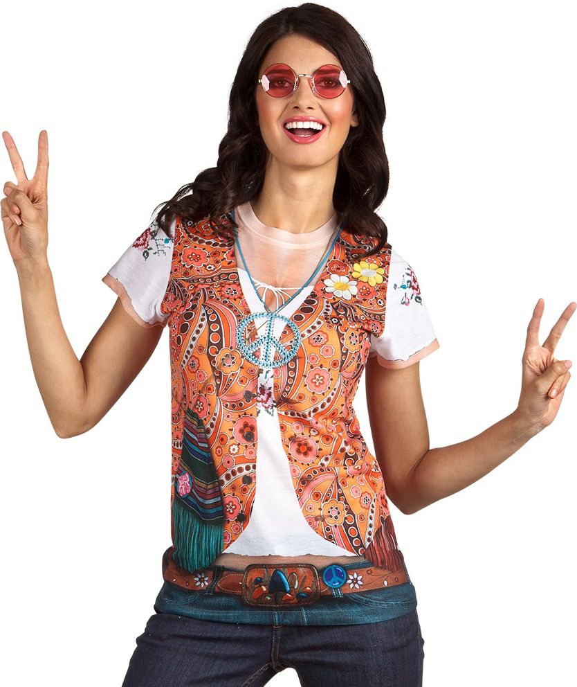 Vredelievend hippie shirtje dames