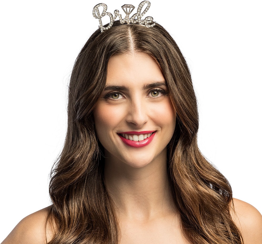 Vrijgezellenfeest Tiara 'Bride' Zilver