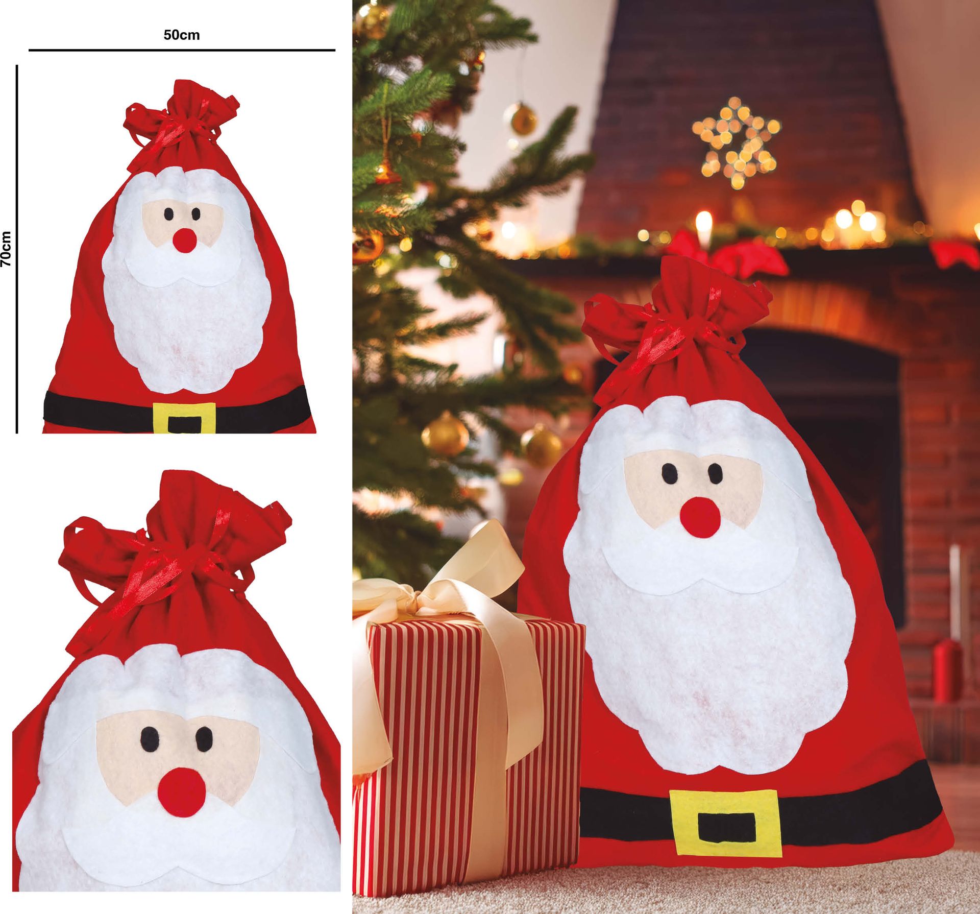 Vrolijke Kerstman Cadeau Zak