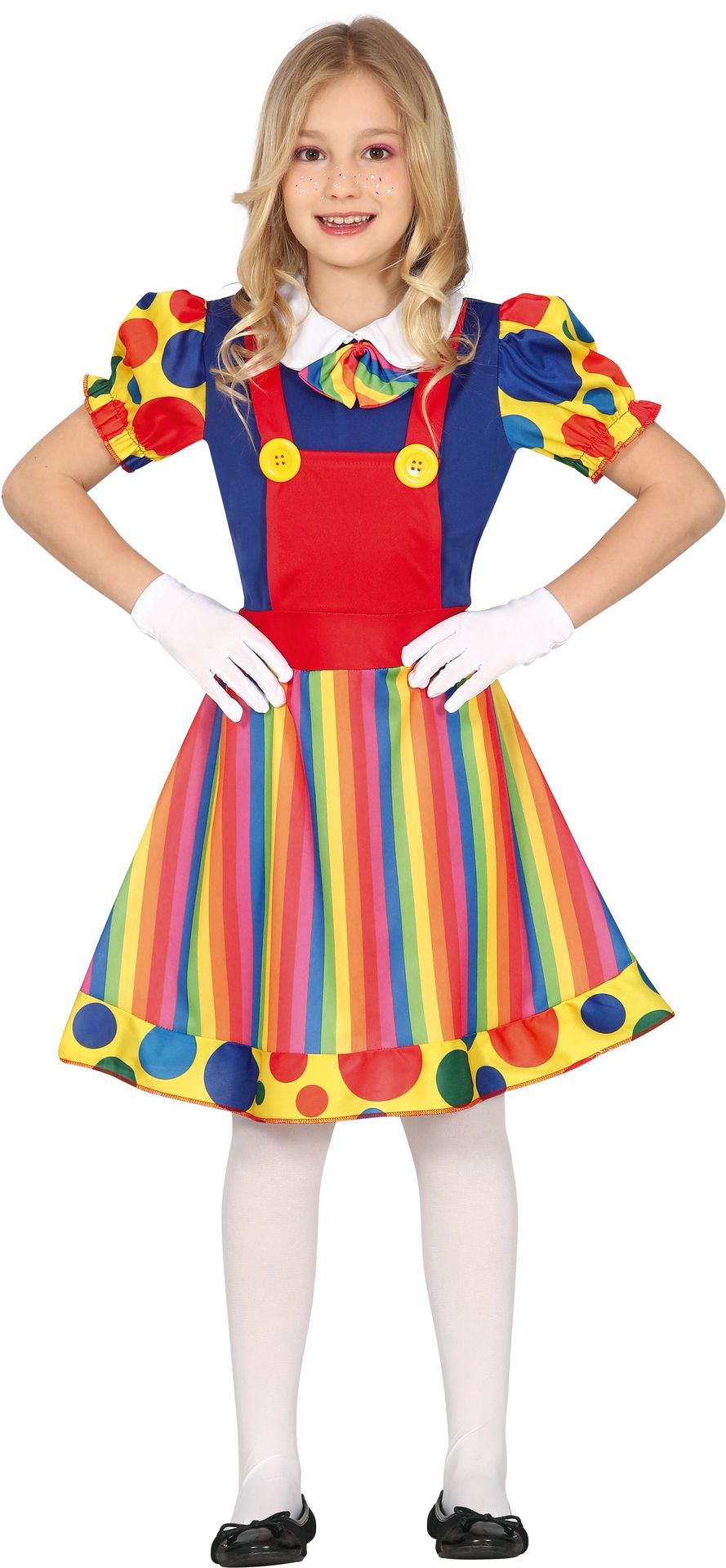 Vrolijke stippen clown jurkje meisje