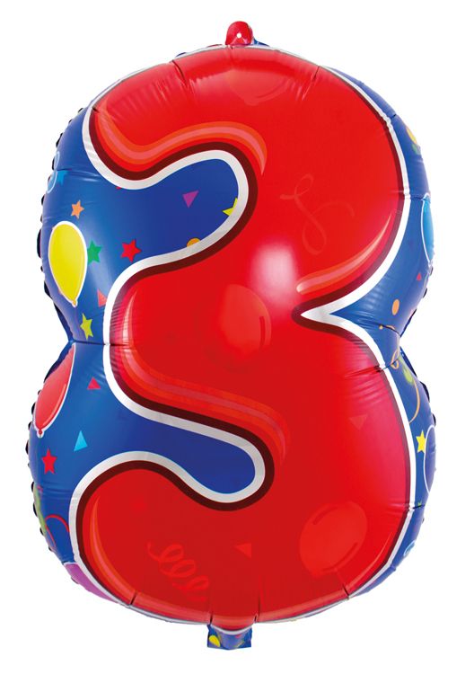 Vrolijke Verjaardag 3 Jaar Folieballon
