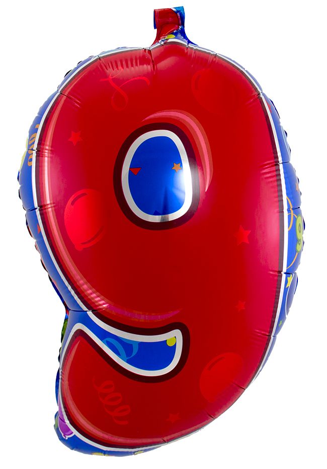 Vrolijke verjaardag 9 jaar folieballon rood
