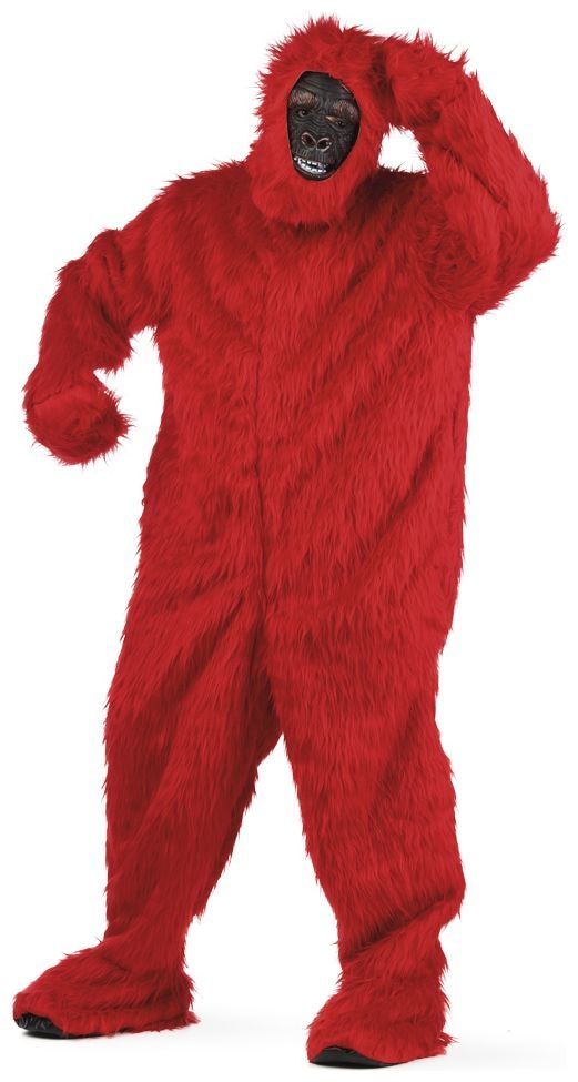 Warm rood gorilla kostuum