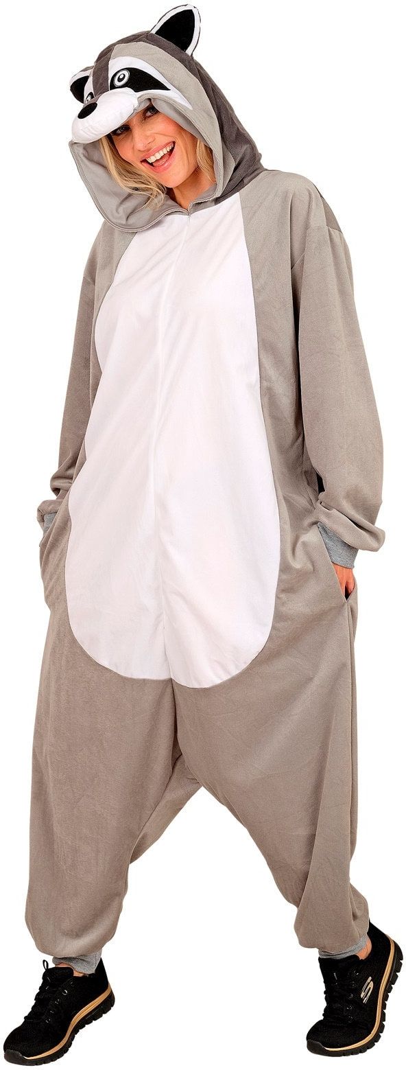 Wasbeer Onesie Grijs Dames Heren
