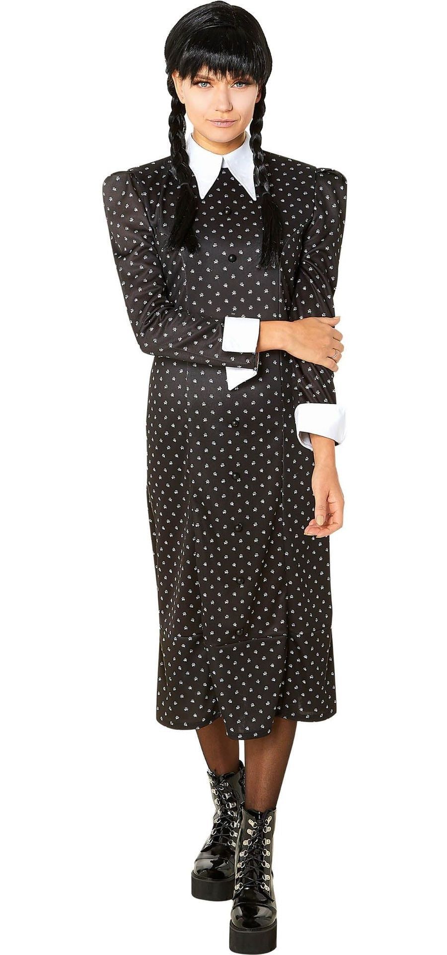 Wednesday Addams Family Jurk Dames Zwart