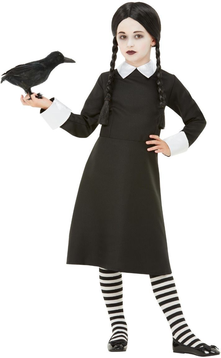 Wednesday Addams zwart meisjes kostuum