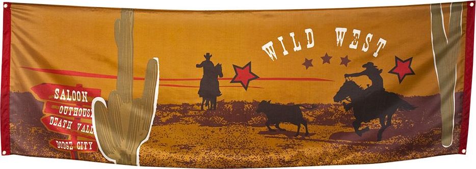 Wild West Themaparty Cowboy Banner