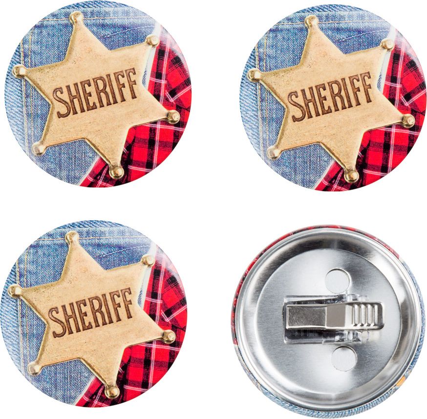 Wild west themaparty sheriff buttons