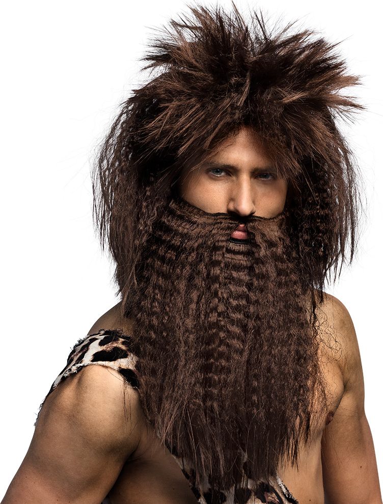 Wilde Holbewoner Pruik Bruin