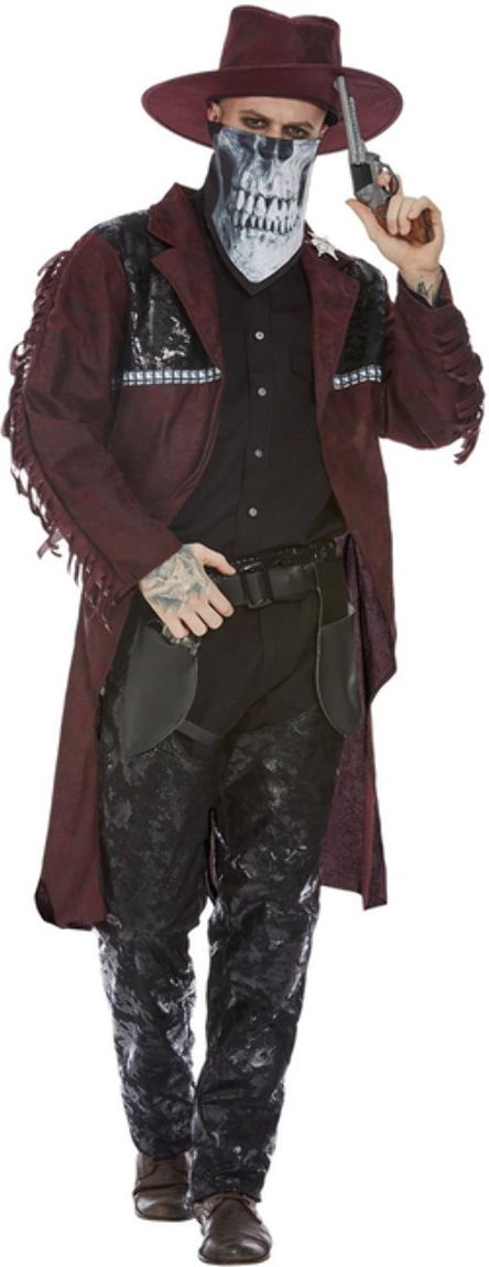 Wilde Westen Cowboy Heren Kostuum Zwart
